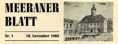 Meeraner Blatt Nr.1 - 18. November 1989