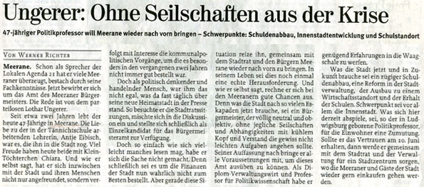 Artikel Ungerer Freie Presse 19./20.5.2001