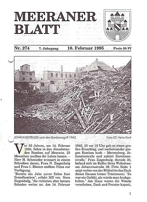 Meeraner Blatt 10. Februar 1995